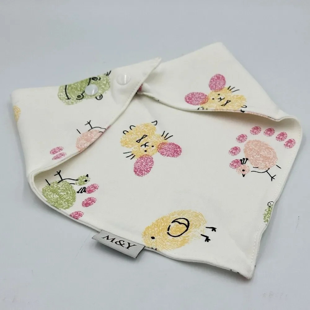 M&Y Organic Bandana Bibs 2 Packs Of Four Soft, Double-Sided, Adjustable Snap